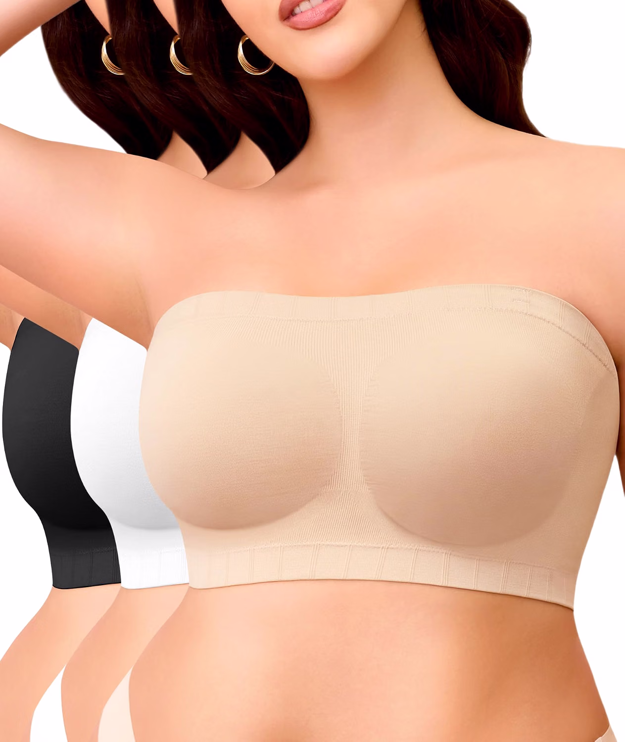 Women's Wireless Strapless Bandeau Bra with Fixed Pads — image 9