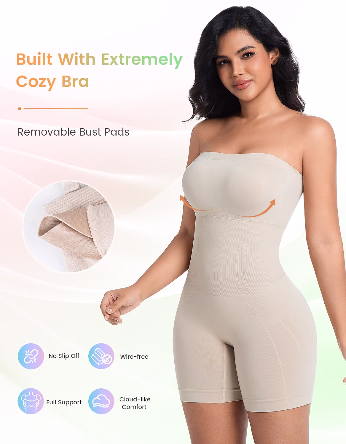 SIMIYA Tummy Control Shapewear Bodysuit with Built-in Bra — image 2