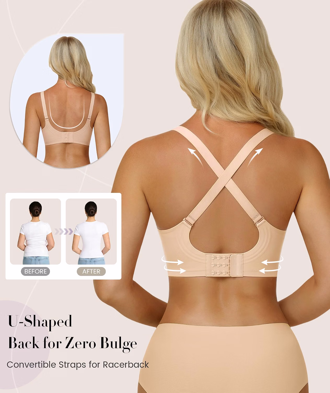 Finduself Jelly Deep V Wireless Seamless Bra — image 3