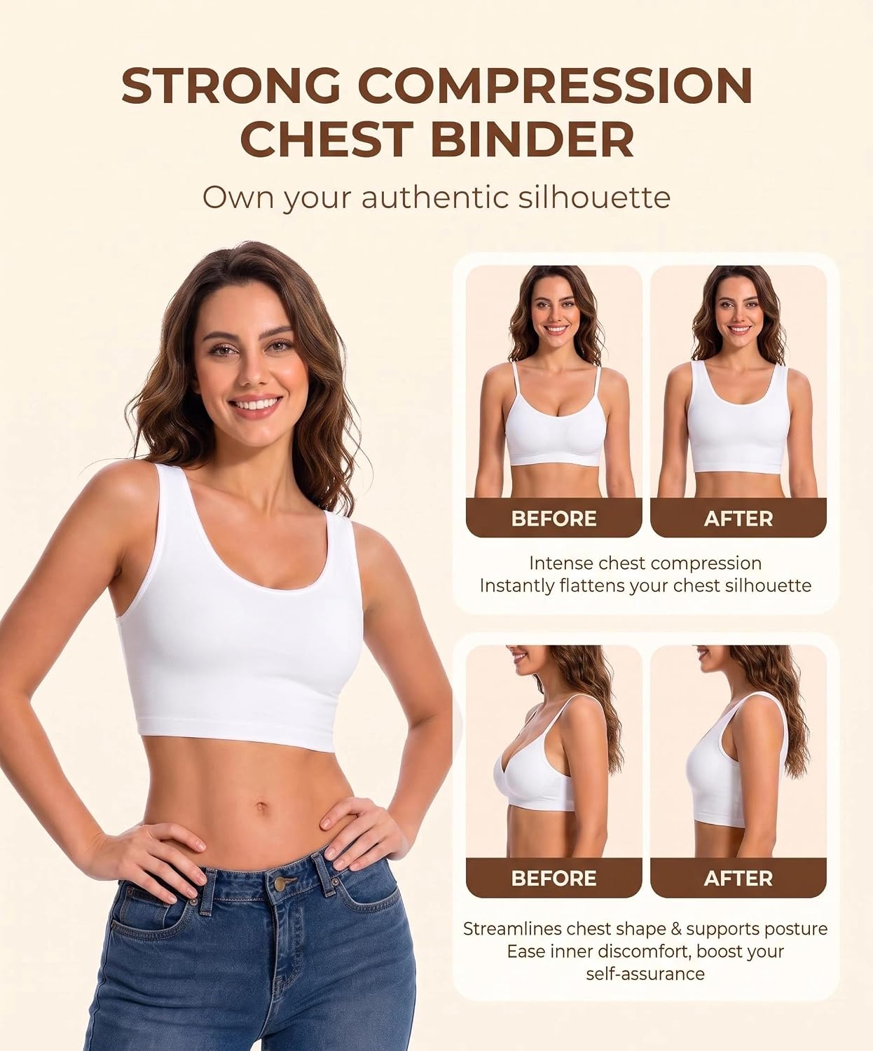 Girlhoney FTM Chest Binder Compression Top — image 4