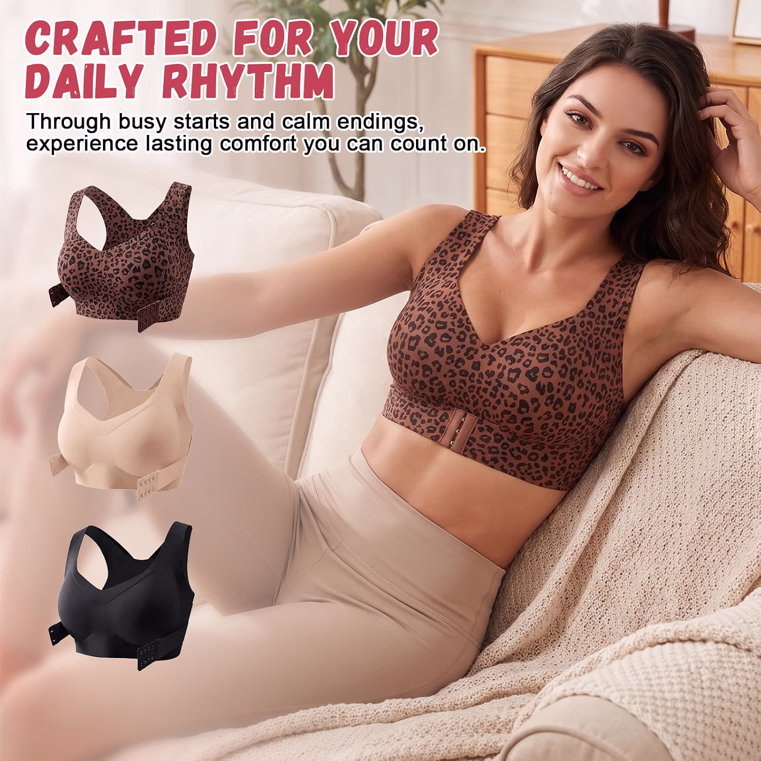 TOSHOW Women's Front Closure Posture Corrector Bra — image 5