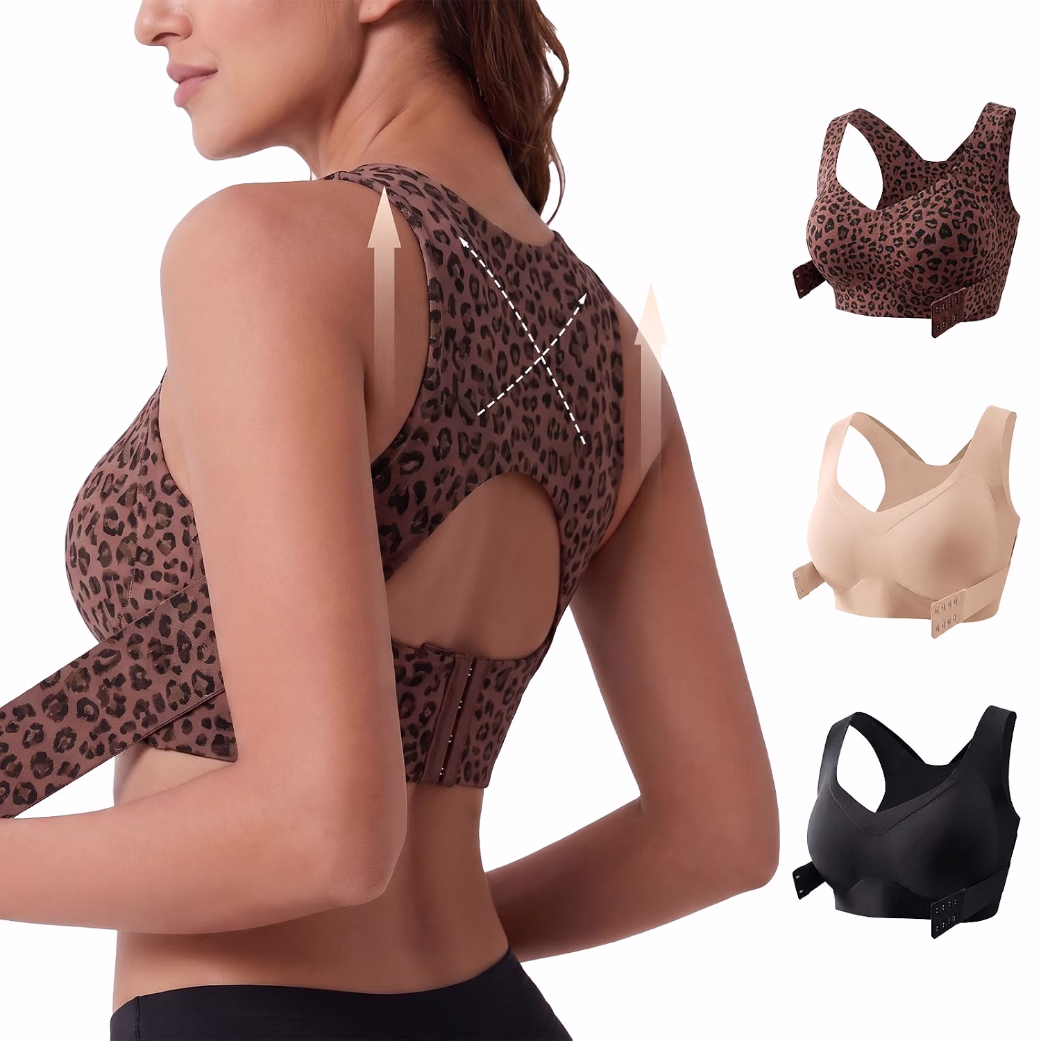 TOSHOW Women's Front Closure Posture Corrector Bra — image 8