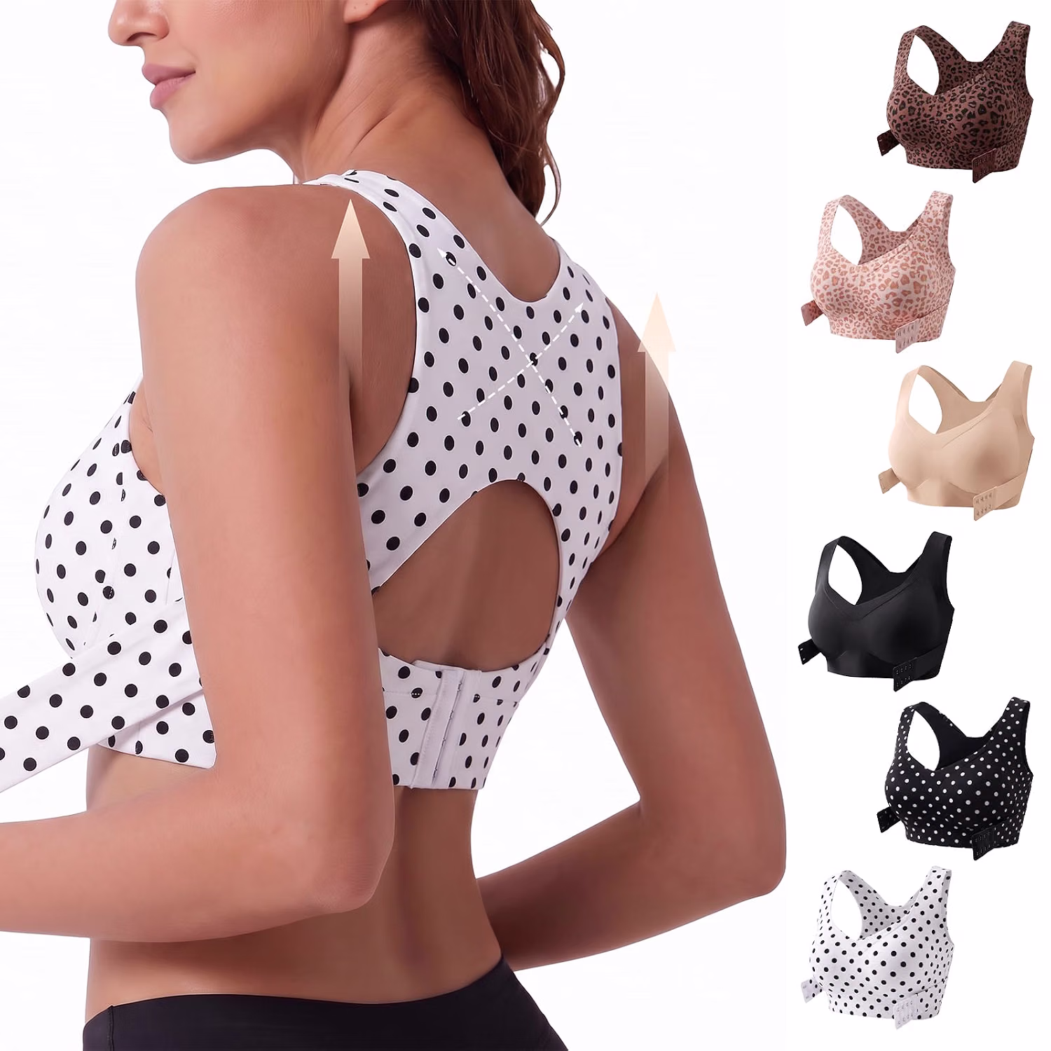 TOSHOW Women's Front Closure Posture Corrector Bra — image 9